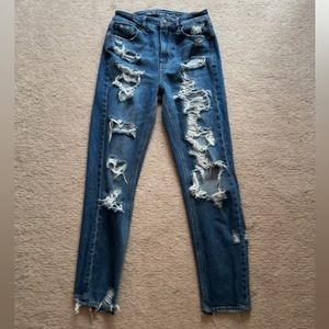 american eagle ripped mom jeans